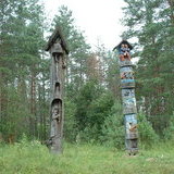 Carved poles
